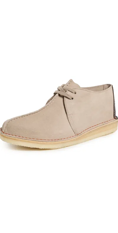 Clarks Desert Trek Shoes Sand Suede In Brown