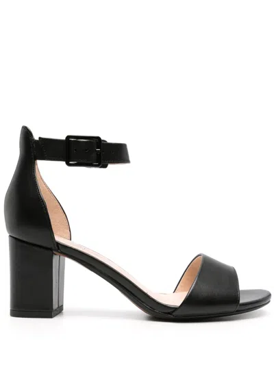 Clarks Deva Mae 65mm Leather Sandals In Black
