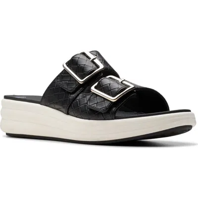 Clarks ® Drift Buckle Slide Sandal In Black