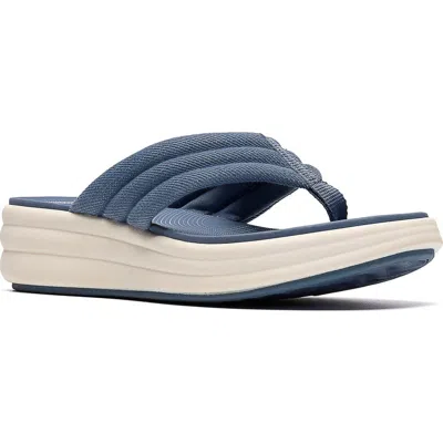 Clarks ® Drift Carmen Wedge Flip Flop In Blue