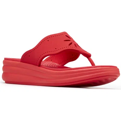 Clarks ® Drift Daisy Sport Flip Flop In Red