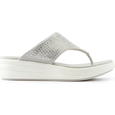 Clarks ® Drift Jaunt Sandal Platform Flip Flop In Silver