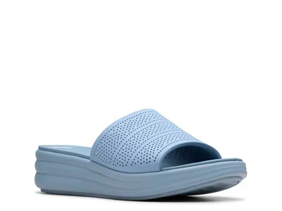 Clarks Drift Twist Wedge Sandal In Blue