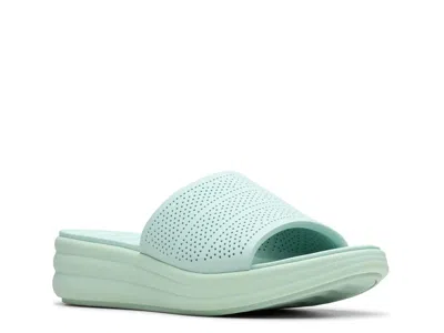 Clarks Drift Twist Wedge Sandal In Blue