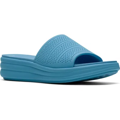Clarks ® Drift Twist Wedge Slide Sandal In Blue