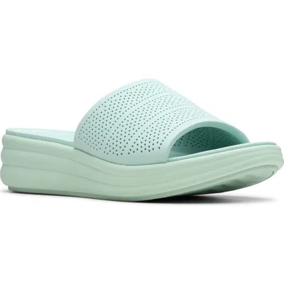 Clarks ® Drift Twist Wedge Slide Sandal In Green