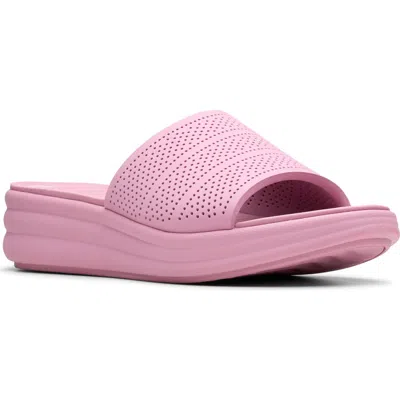 Clarks ® Drift Twist Wedge Slide Sandal In Purple