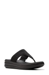 Clarks Clarene Award Womens Nubuck Perforated Wedge Sandals In Black