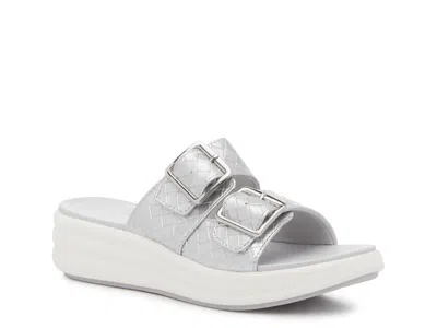 Clarks Drift Wedge Sandal In Silver