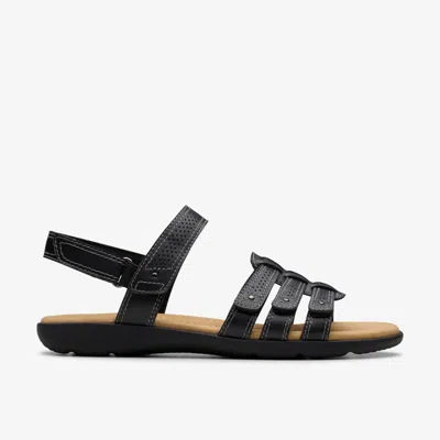 Clarks Elizabelle Gem Womens Leather Ankle Strap Strappy Sandals In Black