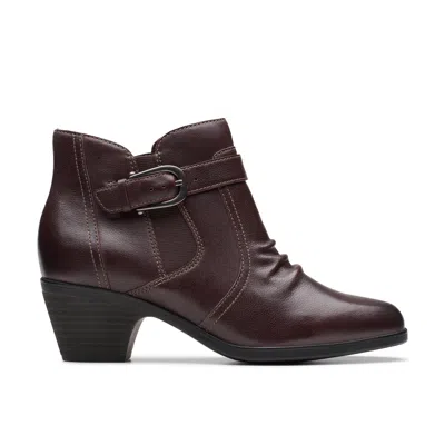 Clarks Emily 2 Opal In Brown Leather In Burgundy