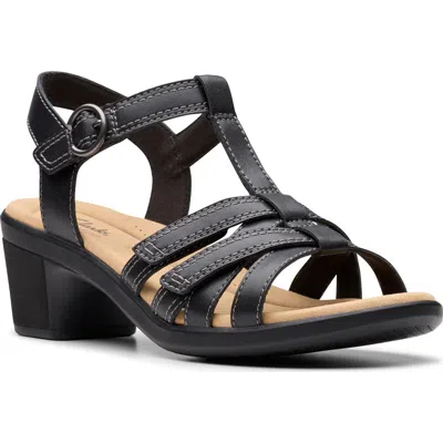 Clarks ® Emily Rose Sandal In Black Leather