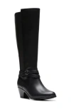 Clarks ® Emily2 Dream Knee High Boot In Black Leather
