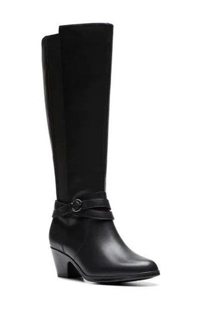 Clarks ® Emily2 Dream Knee High Boot In Black Leather