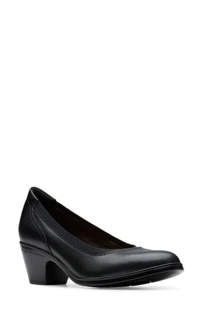 Clarks ® Emily2 Edyth Leather Pump In Black Leather