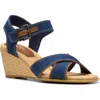 Clarks Collection Women's Emmalae Iris Wedge Sandals In Dark Denim