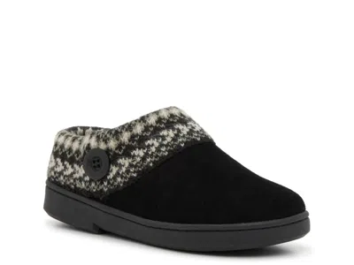 Clarks Fair Isle Sweater Slipper In Black