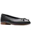 Clarks Fawna Lily Leather Flat In Black