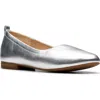 Clarks ® Fawna Soft Ballet Flat In Silver