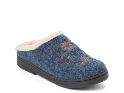 Clarks Felted Clog Slipper In Blue