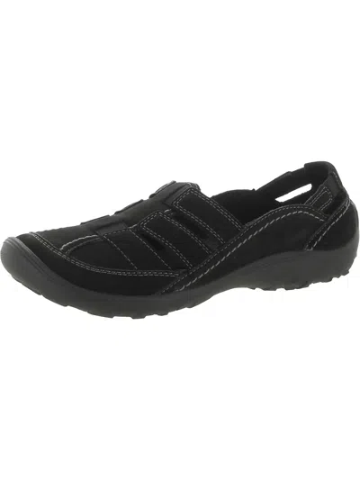 Clarks Fiana Coast Womens Leather Slip On Boat Shoes In Black