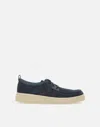 Clarks Polden Moc Suede Lace Up In Navy Blue