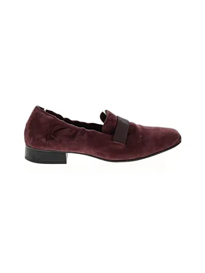 Pre-owned Clarks Flats In Burgundy