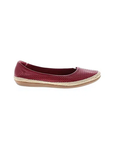 Pre-owned Clarks Flats In Burgundy
