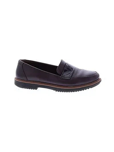 Pre-owned Clarks Flats In Burgundy