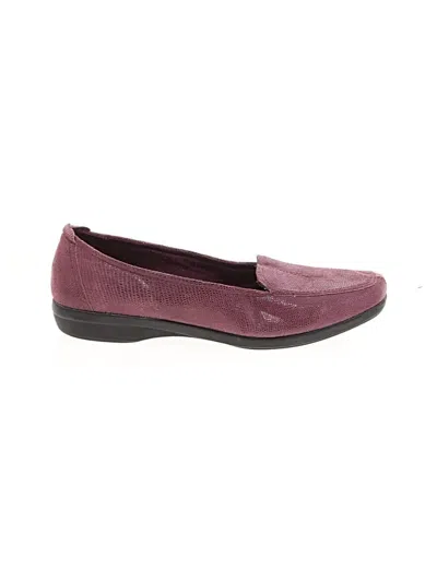 Pre-owned Clarks Flats In Burgundy