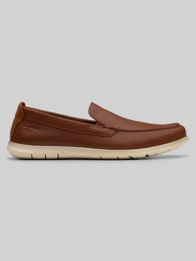 Clarks Flexway Step Moc Toe Casual Slip-on Shoes In Brown
