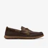Clarks Flexway Tie Leather Boat Shoe In Brown