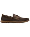 Clarks Flexway Tie Leather Boat Shoe In Brown