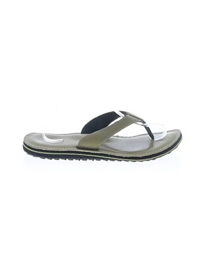 Pre-owned Clarks Flip Flops In Green