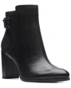 Clarks Freva85 Buckle Leather Boot In Black