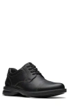 Clarks Gessler Cap In Black Leather In Black Tumbled