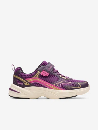 Clarks Kids'  Girls Crafton Move Trainers In Purple