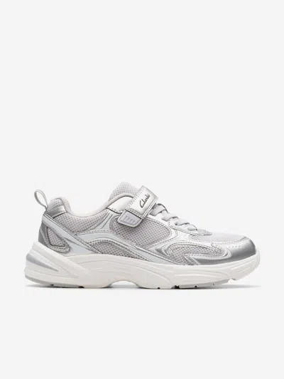 Clarks Kids'  Girls Crafton Move Trainers In Gray
