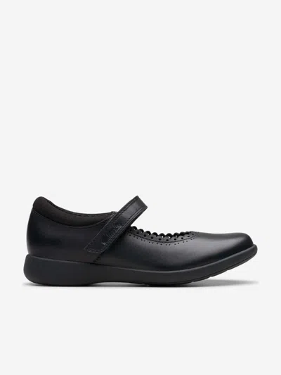 Clarks Kids' Girls Leather Etch Pure Shoes In Black