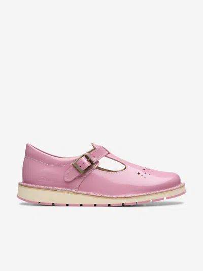 Clarks Girls Patent Joyful Skip T-bar Shoes In Pink