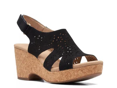 Clarks Giselle Bay Wedge Sandal In Black