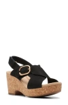 Clarks Giselle Dove Platform Sandal In Black