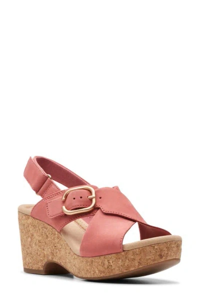 Clarks Women's Giselle Dove Wedge Sandals In Blush Nubuck