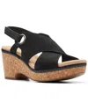 Clarks Giselle Dove Platform Sandal In Black