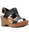 Clarks Giselle Style Wedge Heel Platform Sandals In Black