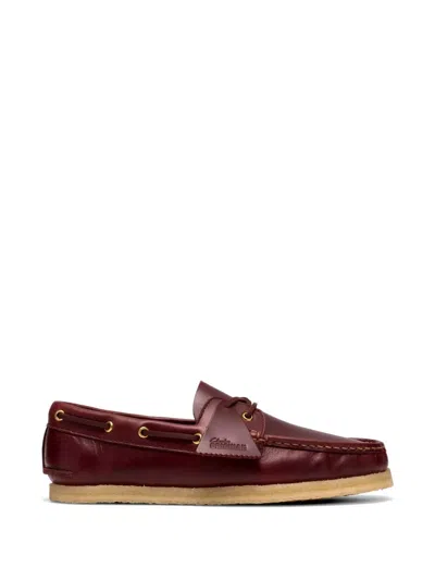 Clarks Godney Boat Shoe In Brown In Burgundy