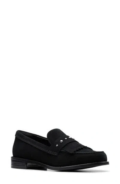 Clarks Hana Loafer Suede Loafer In Black