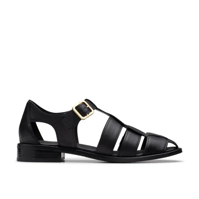 Clarks Hana Sun Buckle-fastening Caged Sandals In Black