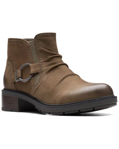 Clarks Hearth Faye Leather Bootie In Red