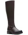 Clarks Hearth Rae Ws Leather Knee-high Boot In Brown